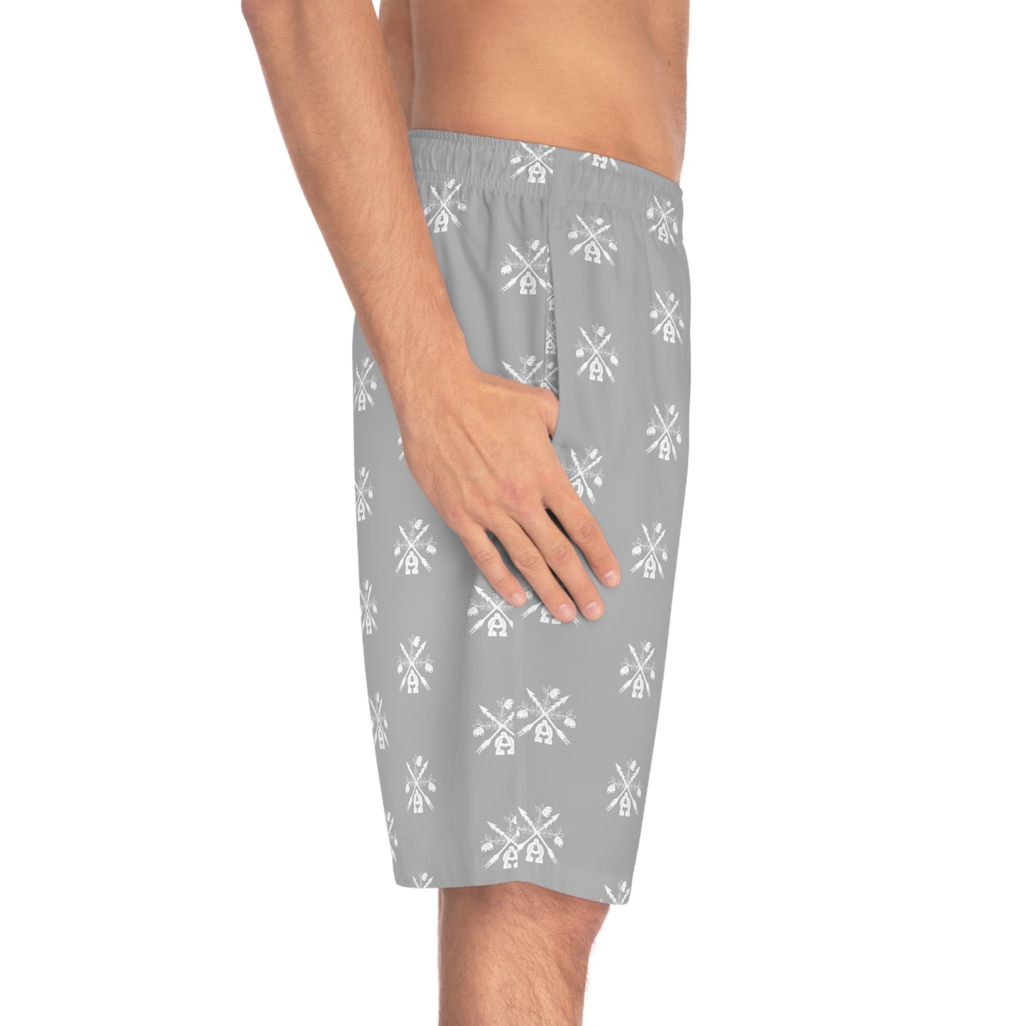 - A&O™- Smoke-Crème Calóga© Meshless Athletic Swim Shorts