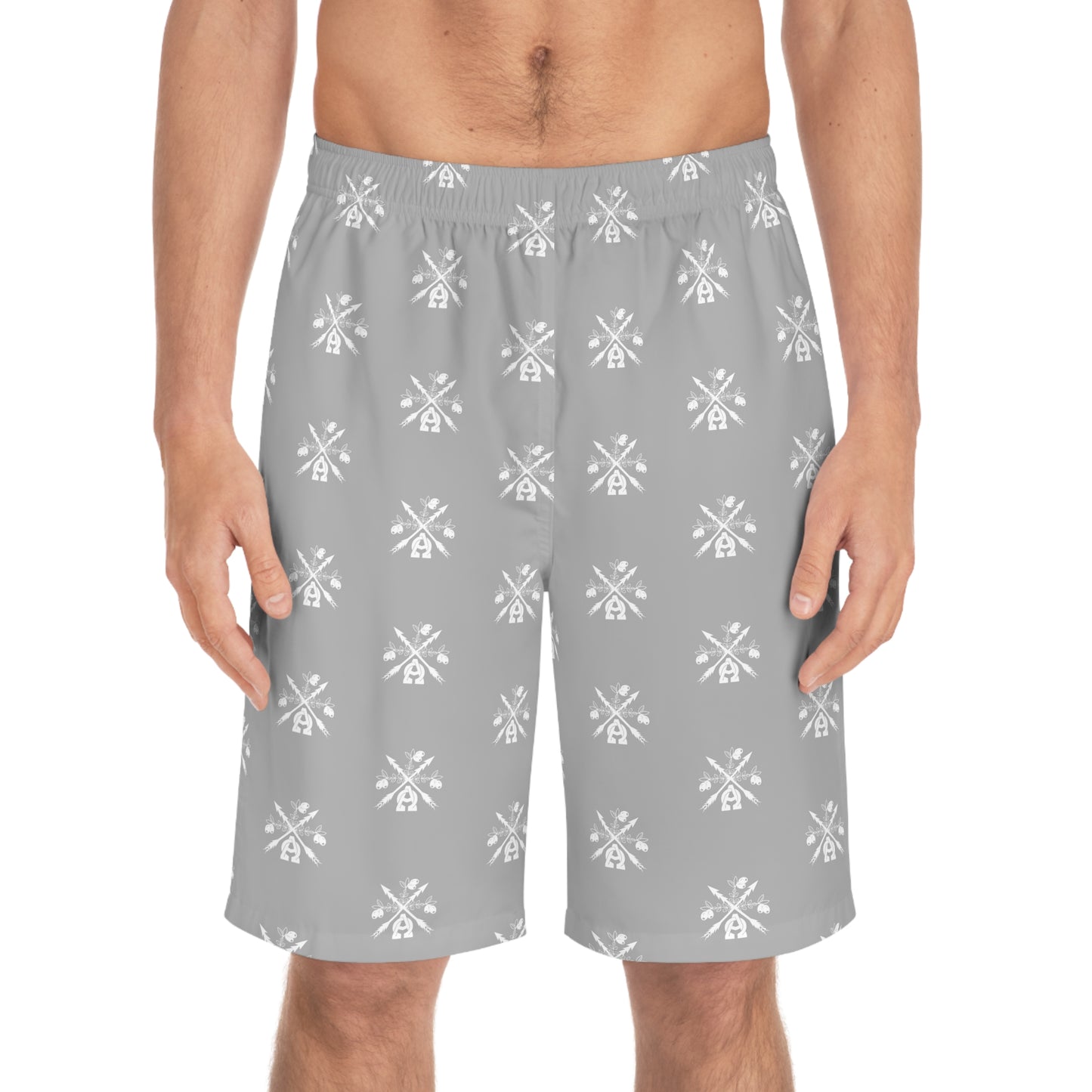 - A&O™- Smoke-Crème Calóga© Meshless Athletic Swim Shorts