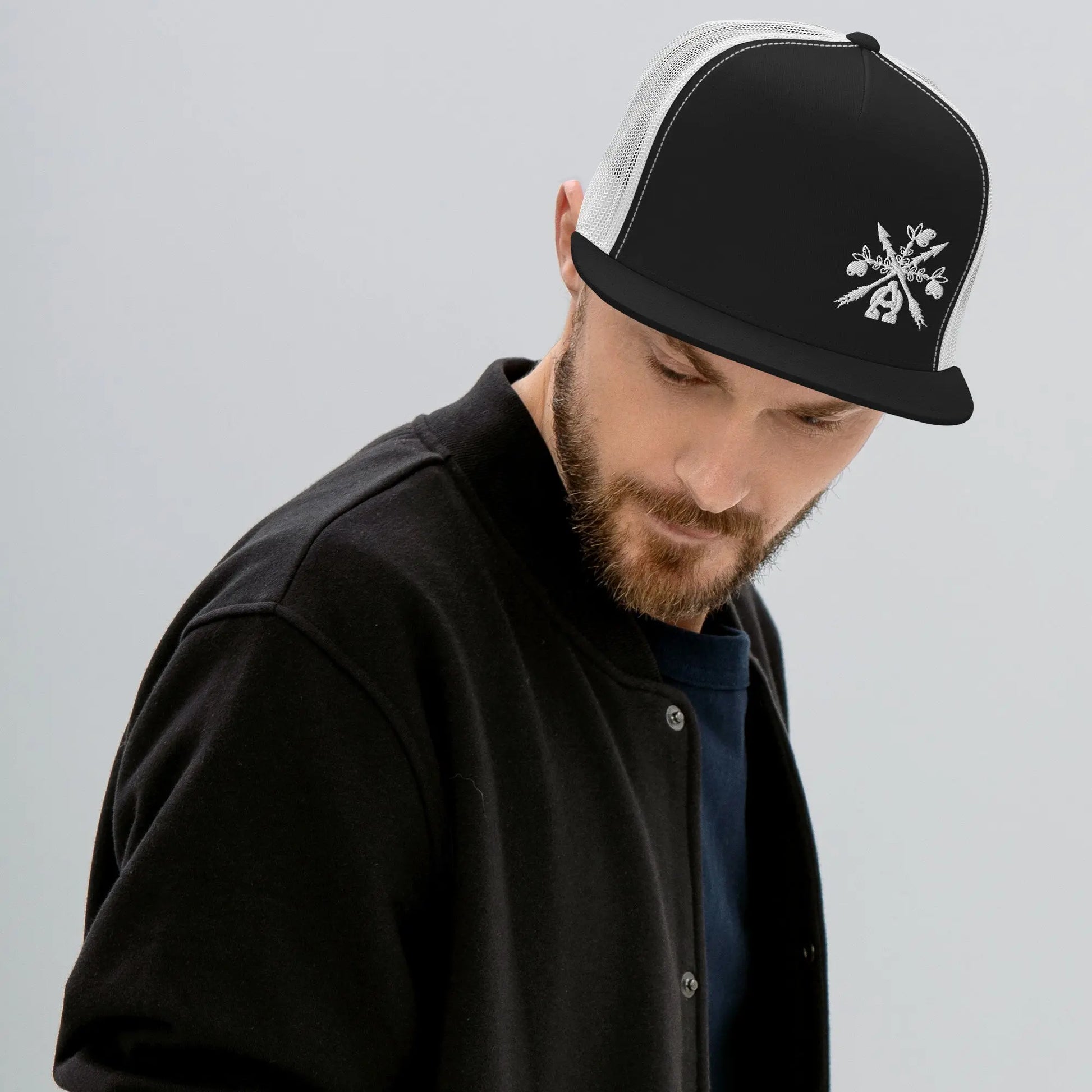 - A&O™- Side-Eye© Embroidered Trucker Snapback - Image #1