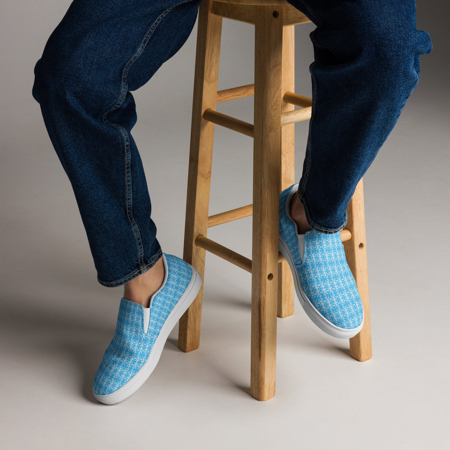 - A&O™- Men's Eccentric Hemel Blue© MirrorScadeV1© Slip-On Shoes