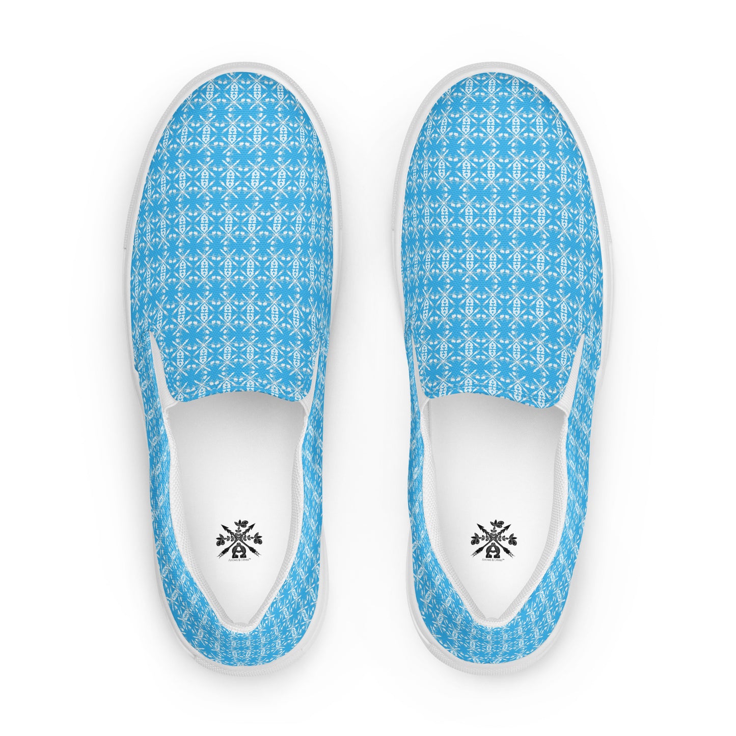 - A&O™- Men's Eccentric Hemel Blue© MirrorScadeV1© Slip-On Shoes