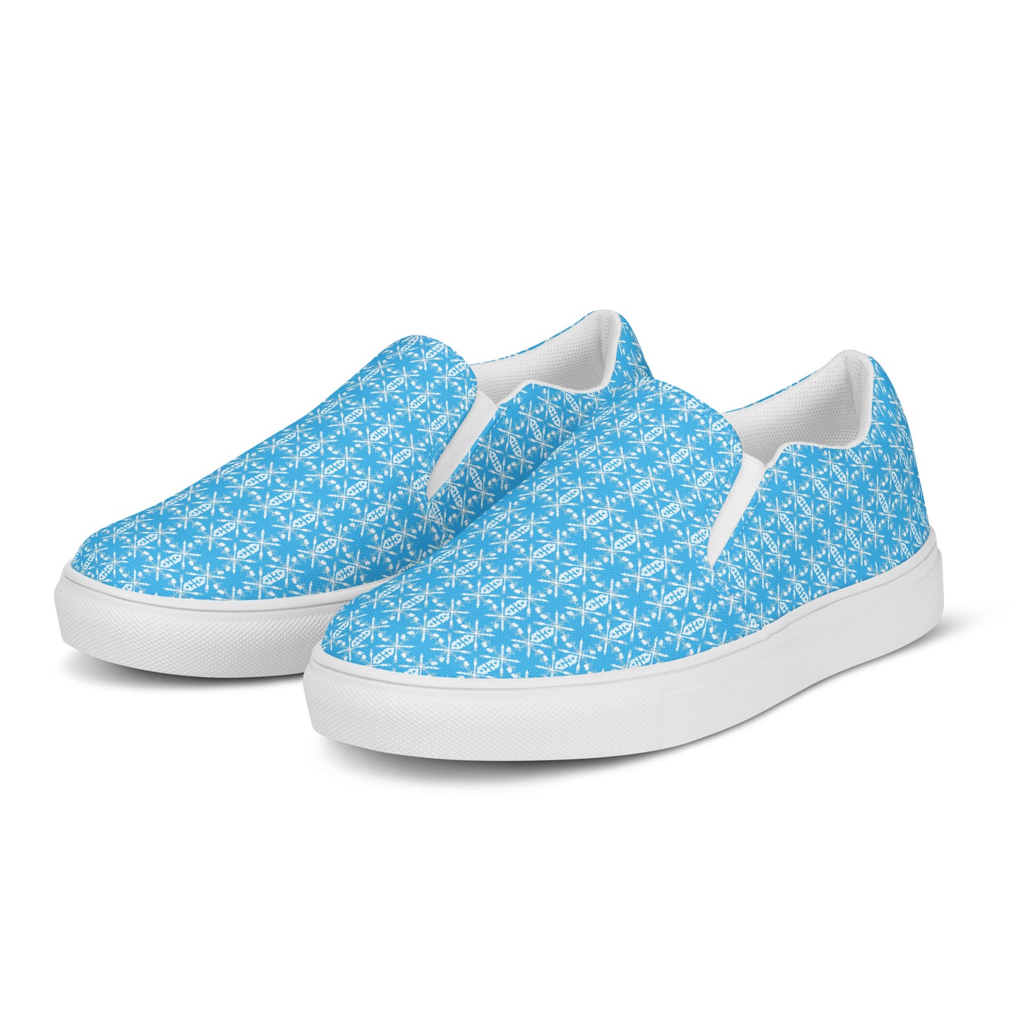 - A&O™- Men's Eccentric Hemel Blue© MirrorScadeV1© Slip-On Shoes