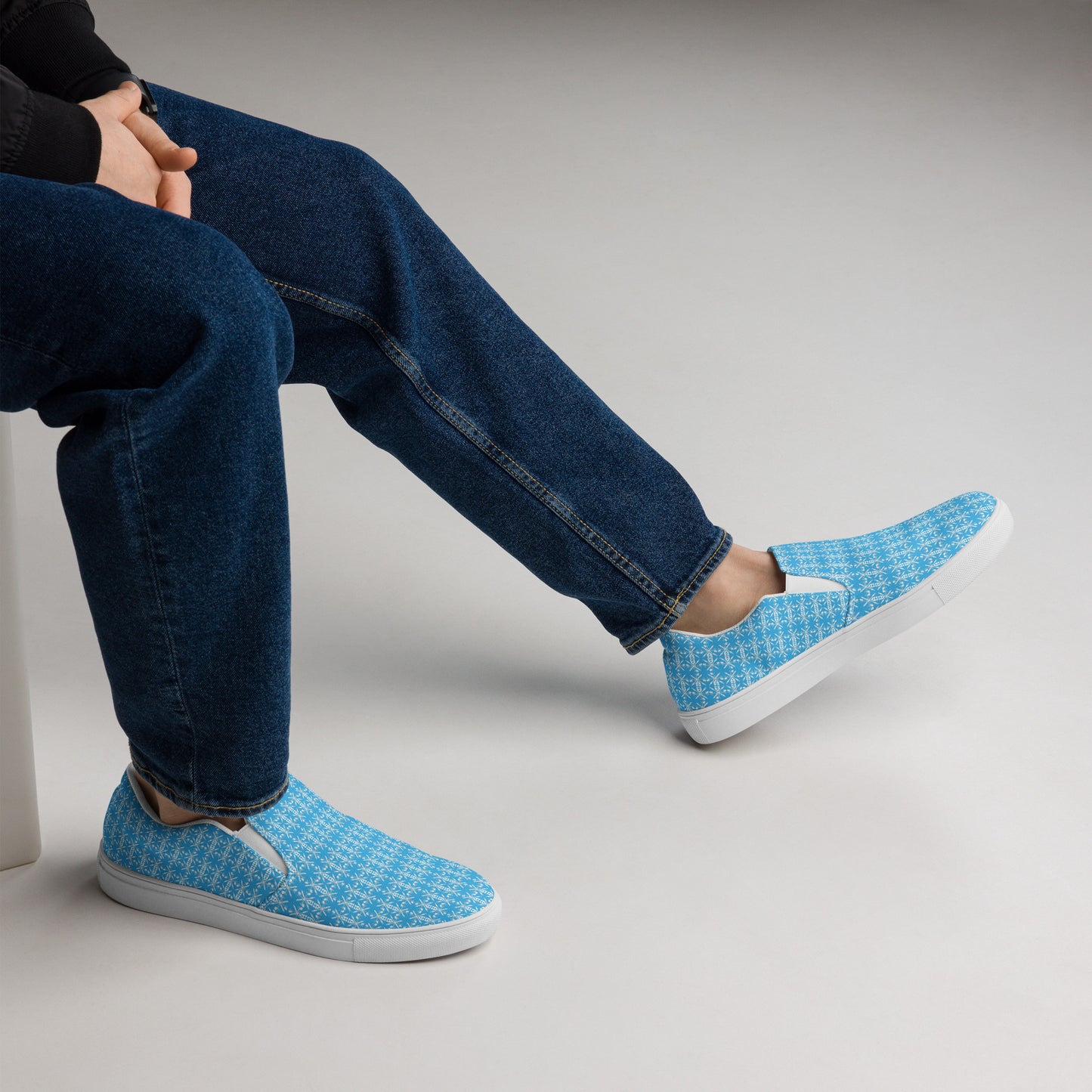 - A&O™- Men's Eccentric Hemel Blue© MirrorScadeV1© Slip-On Shoes