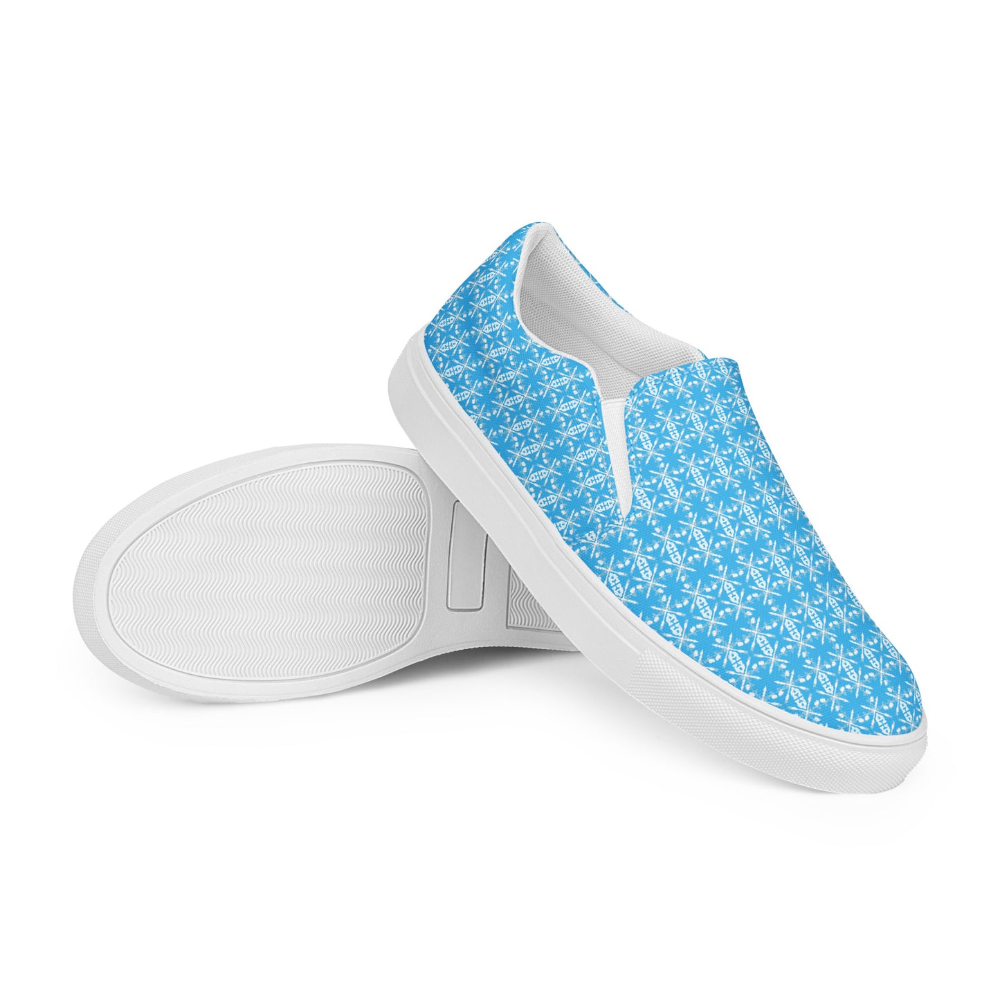 - A&O™- Men's Eccentric Hemel Blue© MirrorScadeV1© Slip-On Shoes