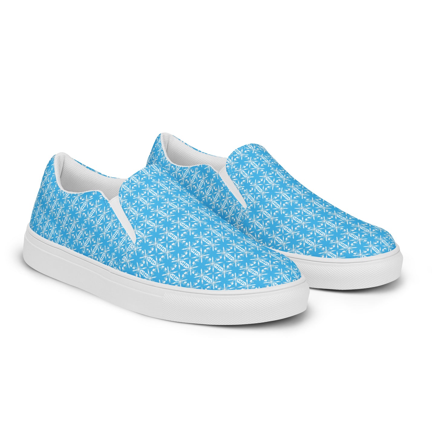 - A&O™- Men's Eccentric Hemel Blue© MirrorScadeV1© Slip-On Shoes